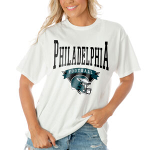 Women's Gameday Couture  White Philadelphia Eagles Enforcer Relaxed T-Shirt