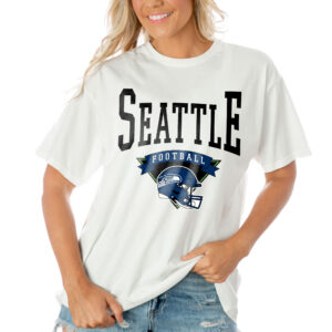 Women's Gameday Couture  White Seattle Seahawks Enforcer Relaxed T-Shirt