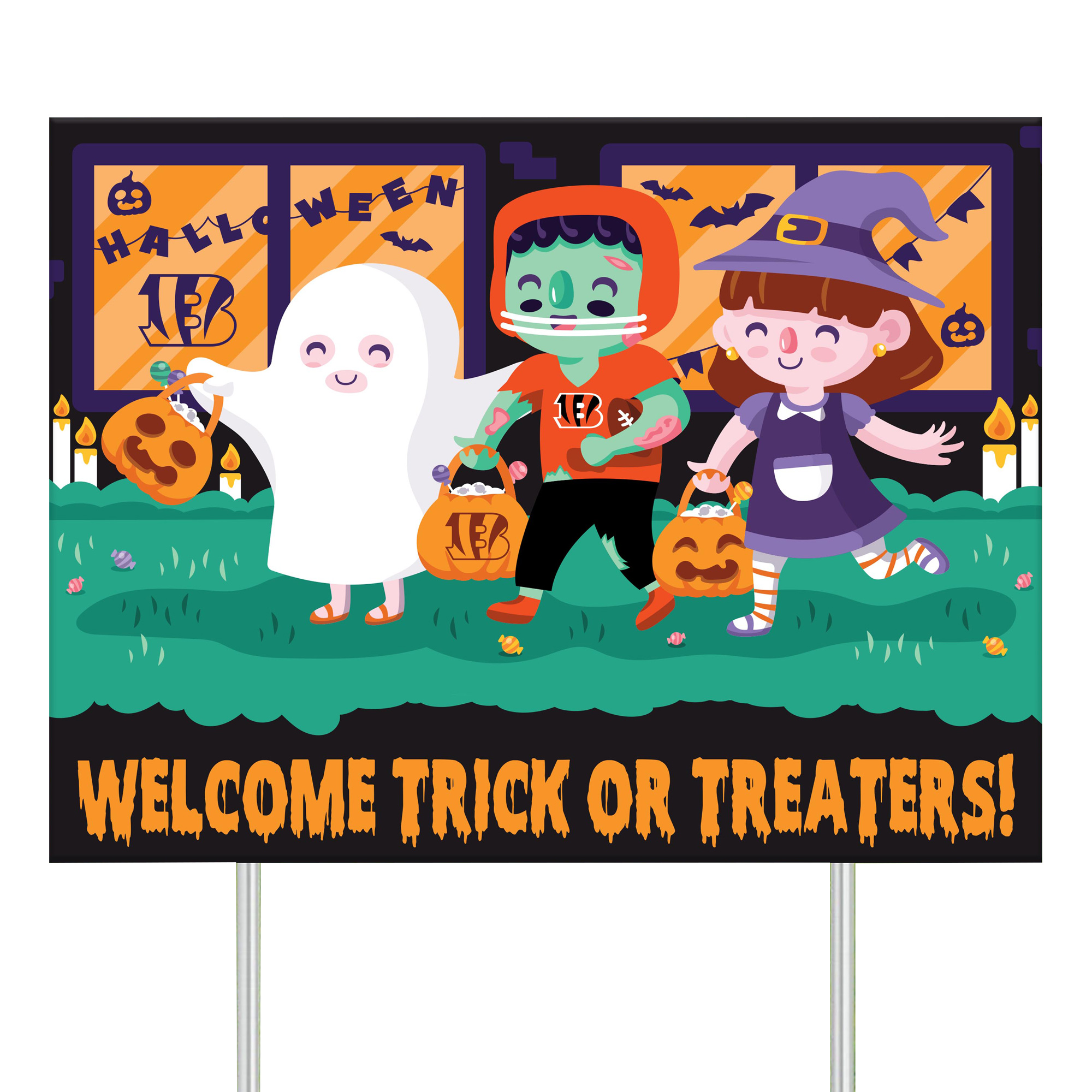 Cincinnati Bengals 24" Welcome Trick Or Treaters Yard Sign