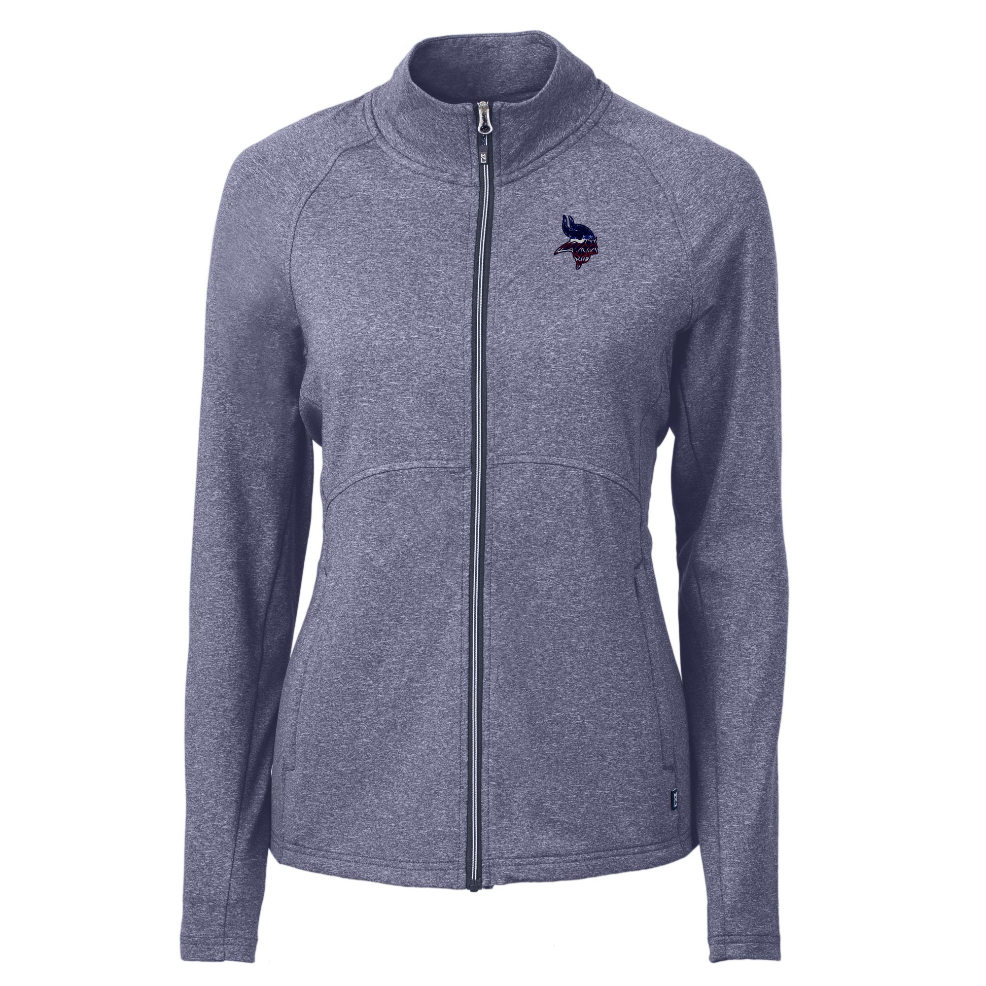 Women's Cutter & Buck Heather Navy Minnesota Vikings Adapt Eco Knit Recycled Full-Zip Jacket - Image 3