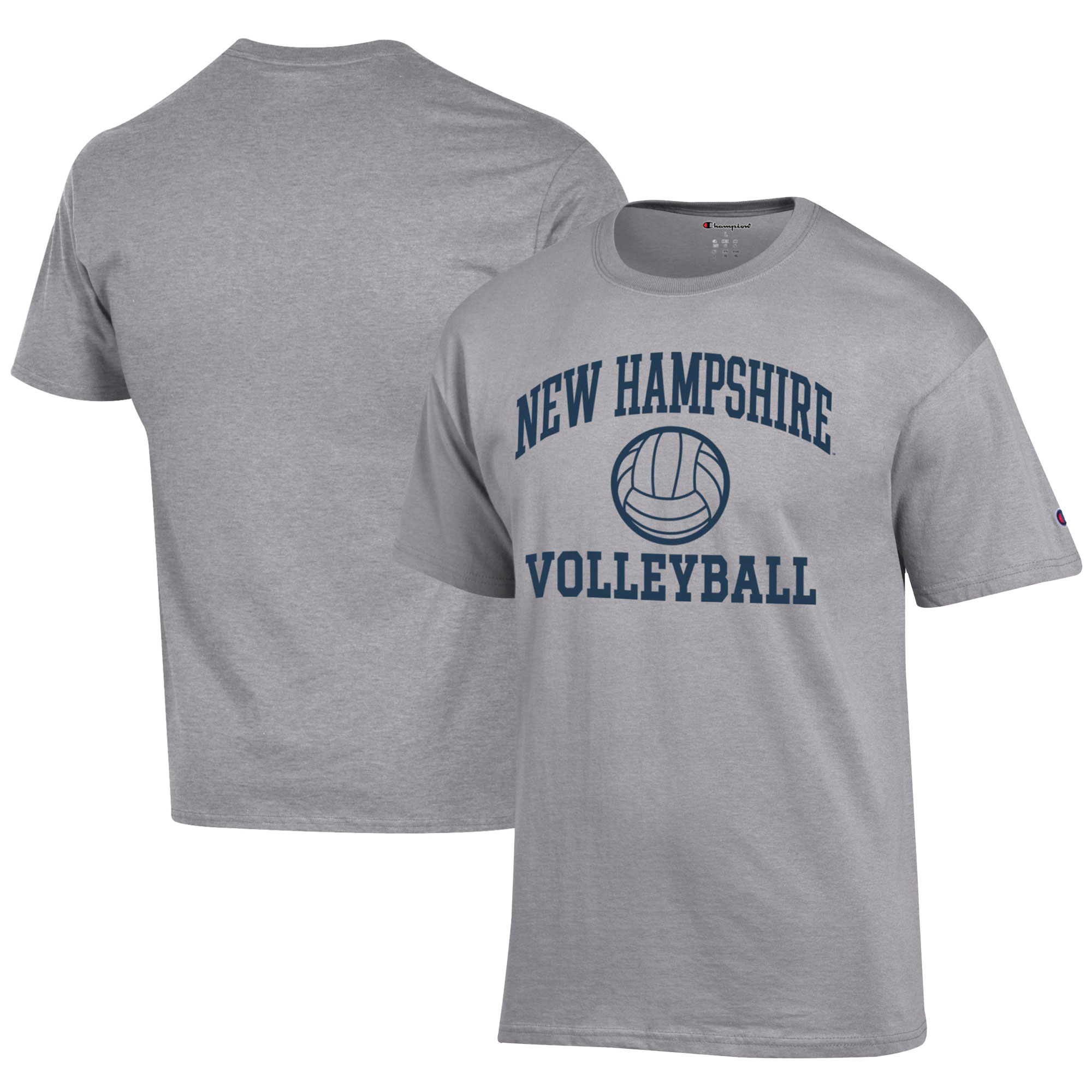 Men's Champion Gray New Hampshire Wildcats Icon Logo Volleyball Jersey T-Shirt