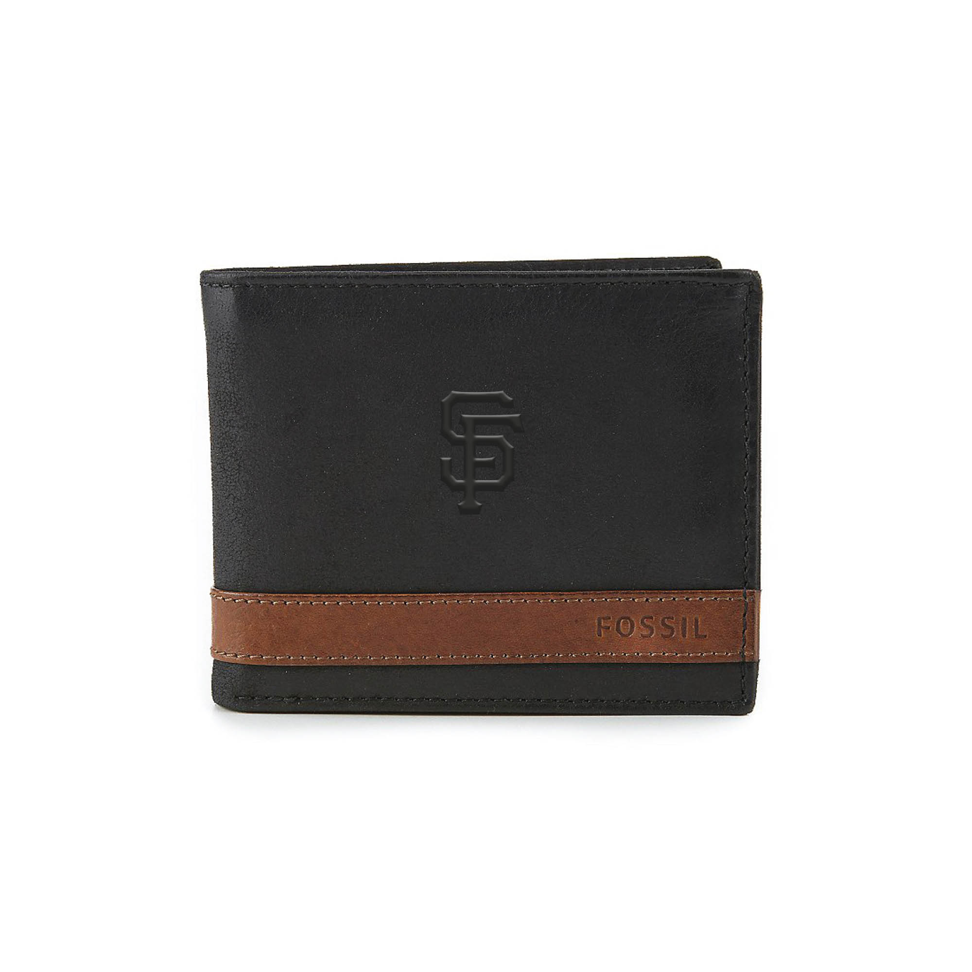 Fossil Black San Francisco Giants Quinn Flip ID Bifold Wallet