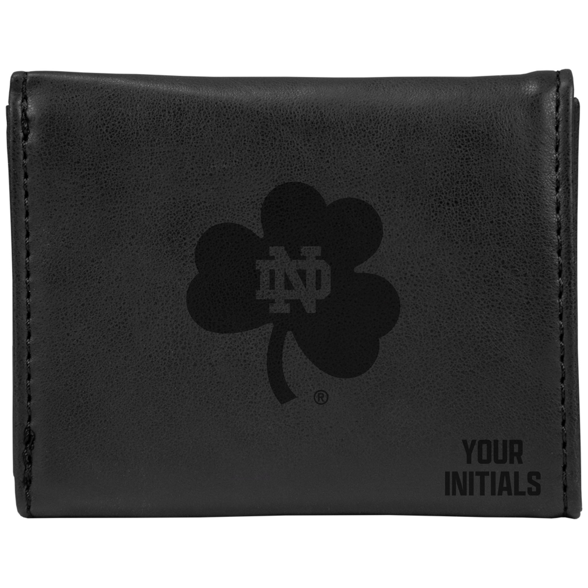 Black Notre Dame Fighting Irish Personalized Trifold Wallet
