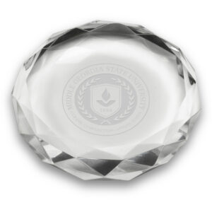 Middle Georgia State Knights 3'' Optic Crystal Faceted Paperweight
