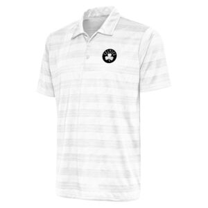 Men's Antigua White Boston Celtics Metallic Logo Compass Polo