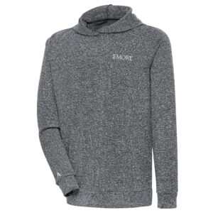 Men's Antigua  Heather Charcoal Emory Eagles Absolute Pullover Hoodie