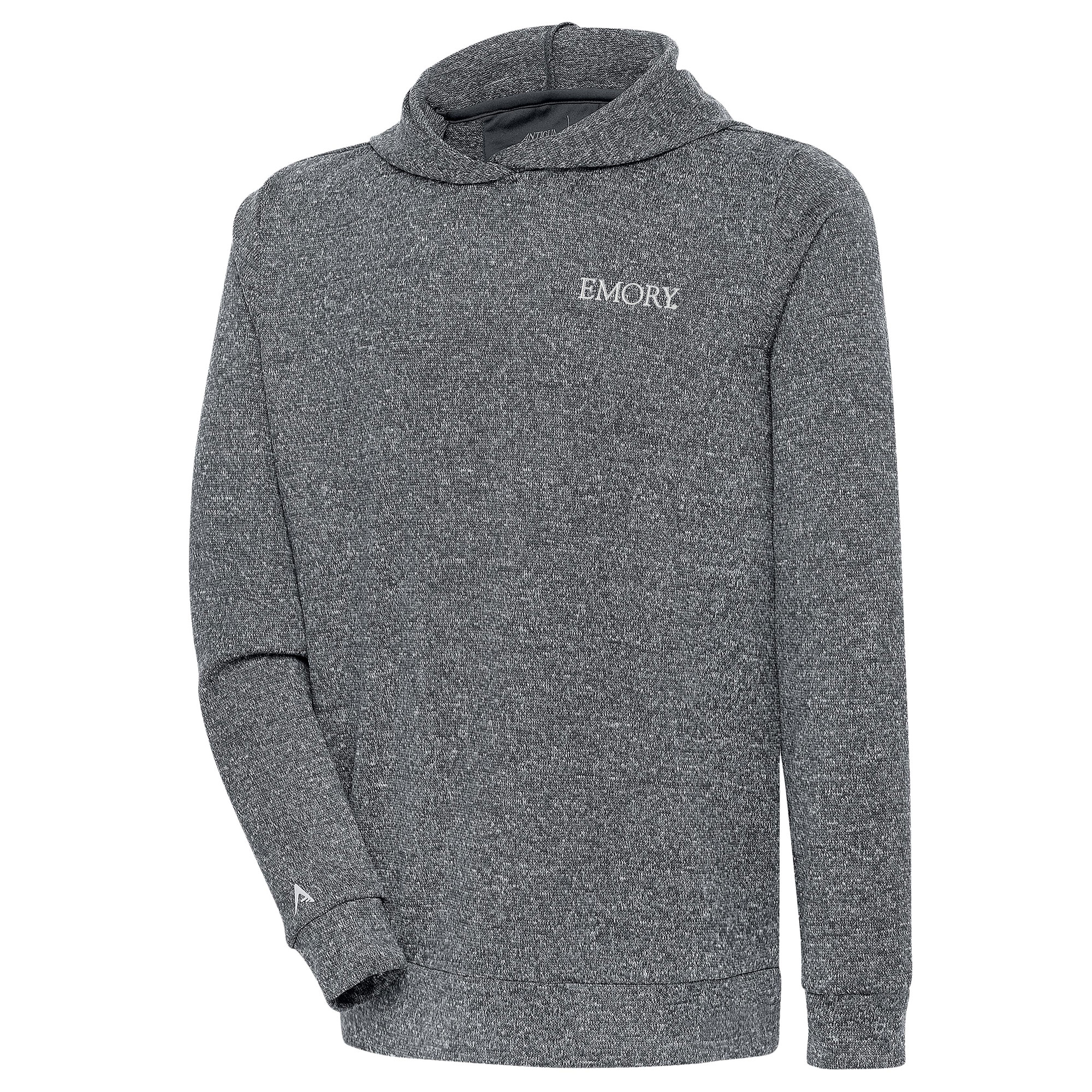 Men's Antigua Heather Charcoal Emory Eagles Absolute Pullover Hoodie