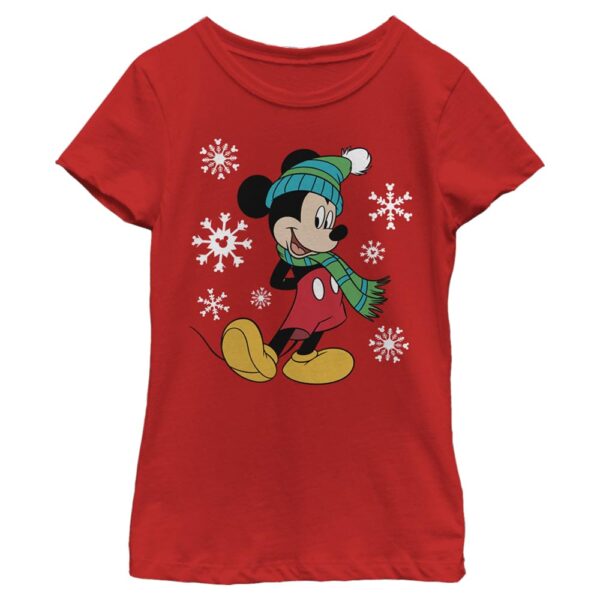 Girl's Youth Mad Engine Mickey Mouse Red Mickey & Friends Holiday Graphic T-Shirt