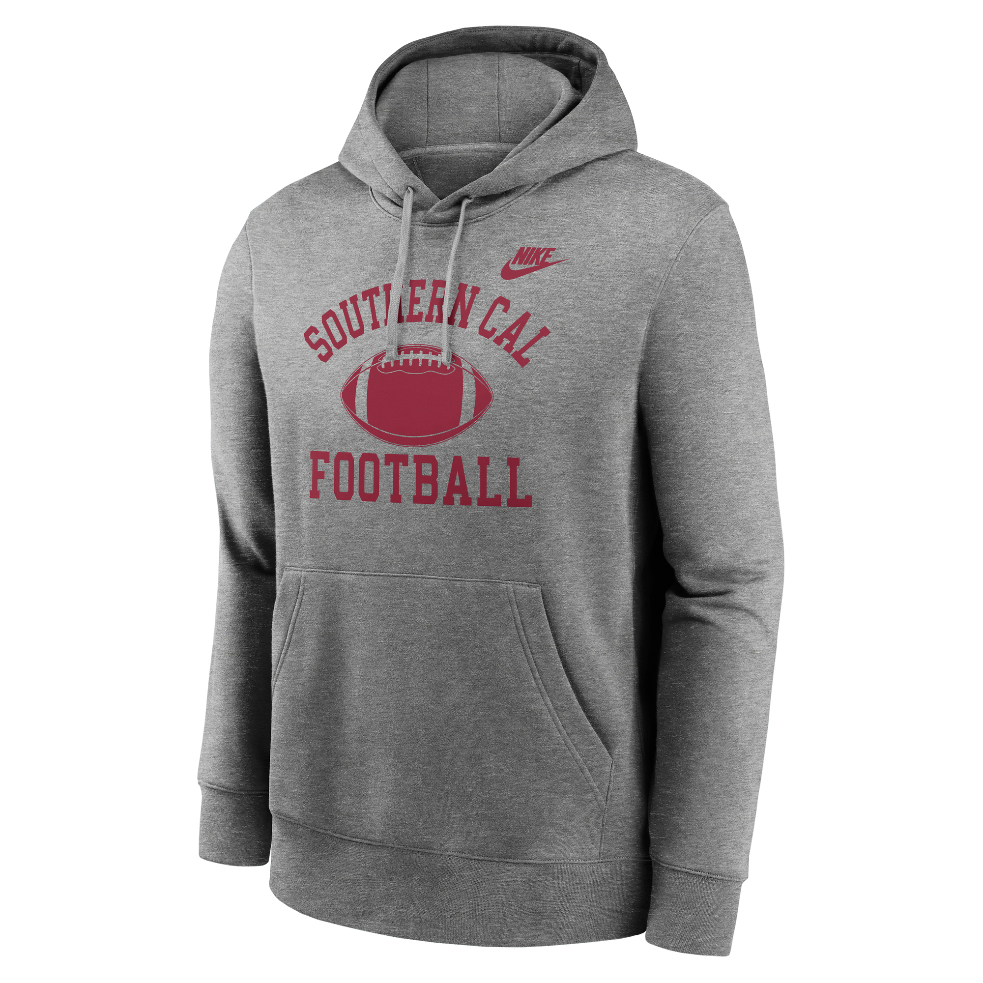 Men's Nike Heather Gray USC Trojans Legacy Football Icon Club Fleece Pullover Hoodie - Image 6