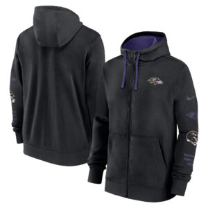 Men's Nike Black Baltimore Ravens Club Full-Zip Hoodie Jacket
