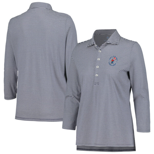 Women's 2024 U.S. Open Renwick Golf Navy/White 3/4-Sleeve Polo