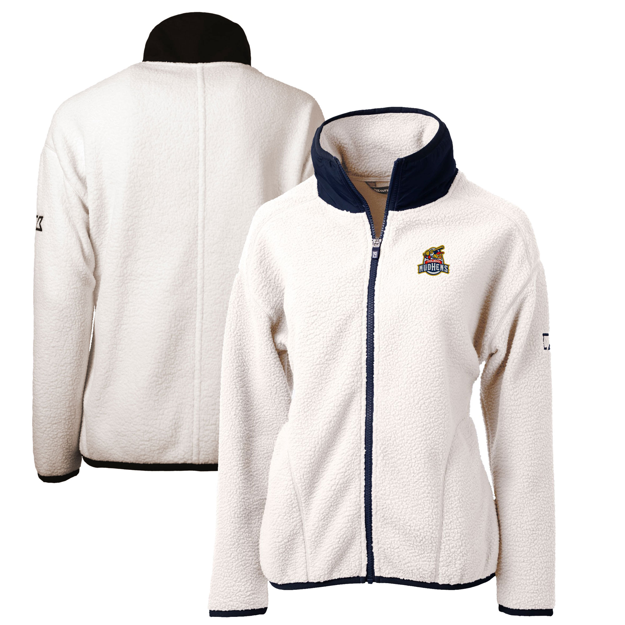 Women's Cutter & Buck Oatmeal Toledo Mud Hens Cascade Eco Sherpa Full-Zip Fleece Jacket - Image 5