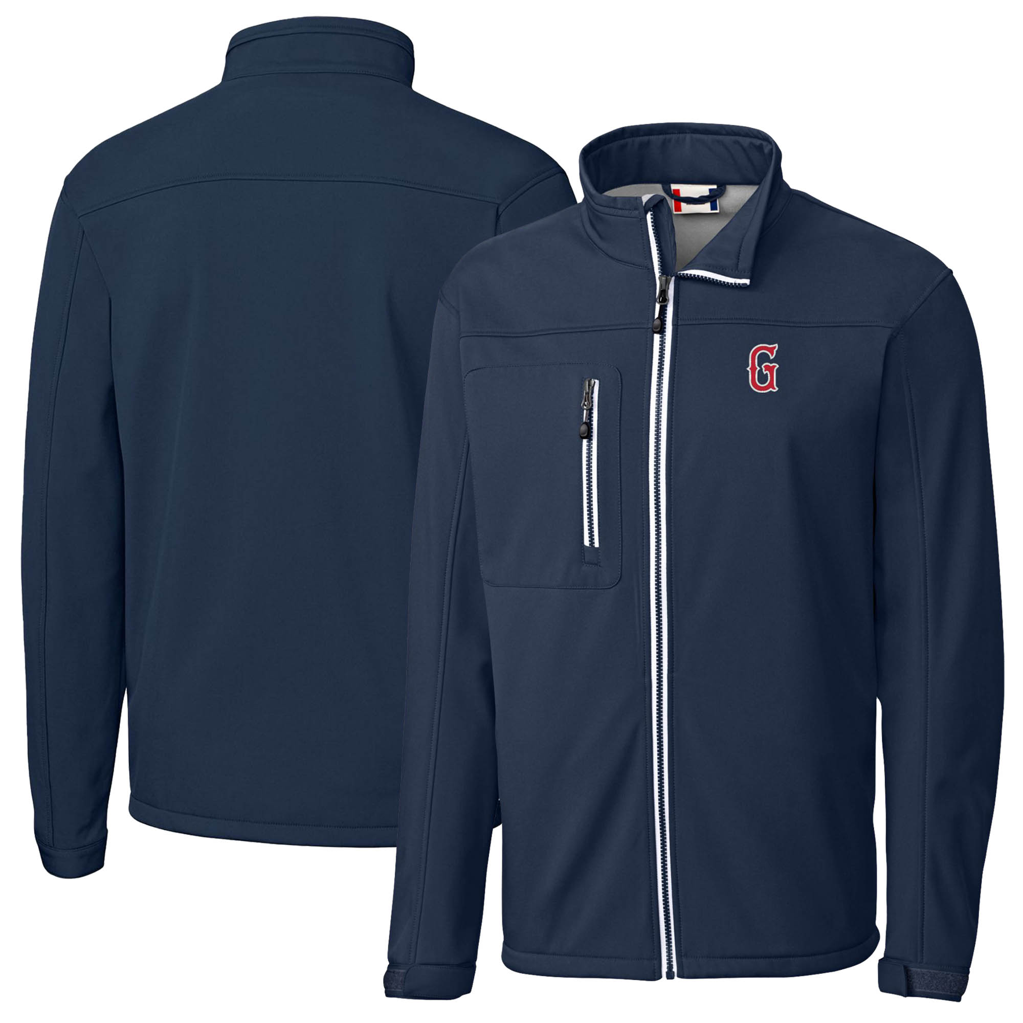 Men's Cutter & Buck Navy Greenville Drive Clique Telemark Eco Stretch Softshell Full-Zip Jacket - Image 2