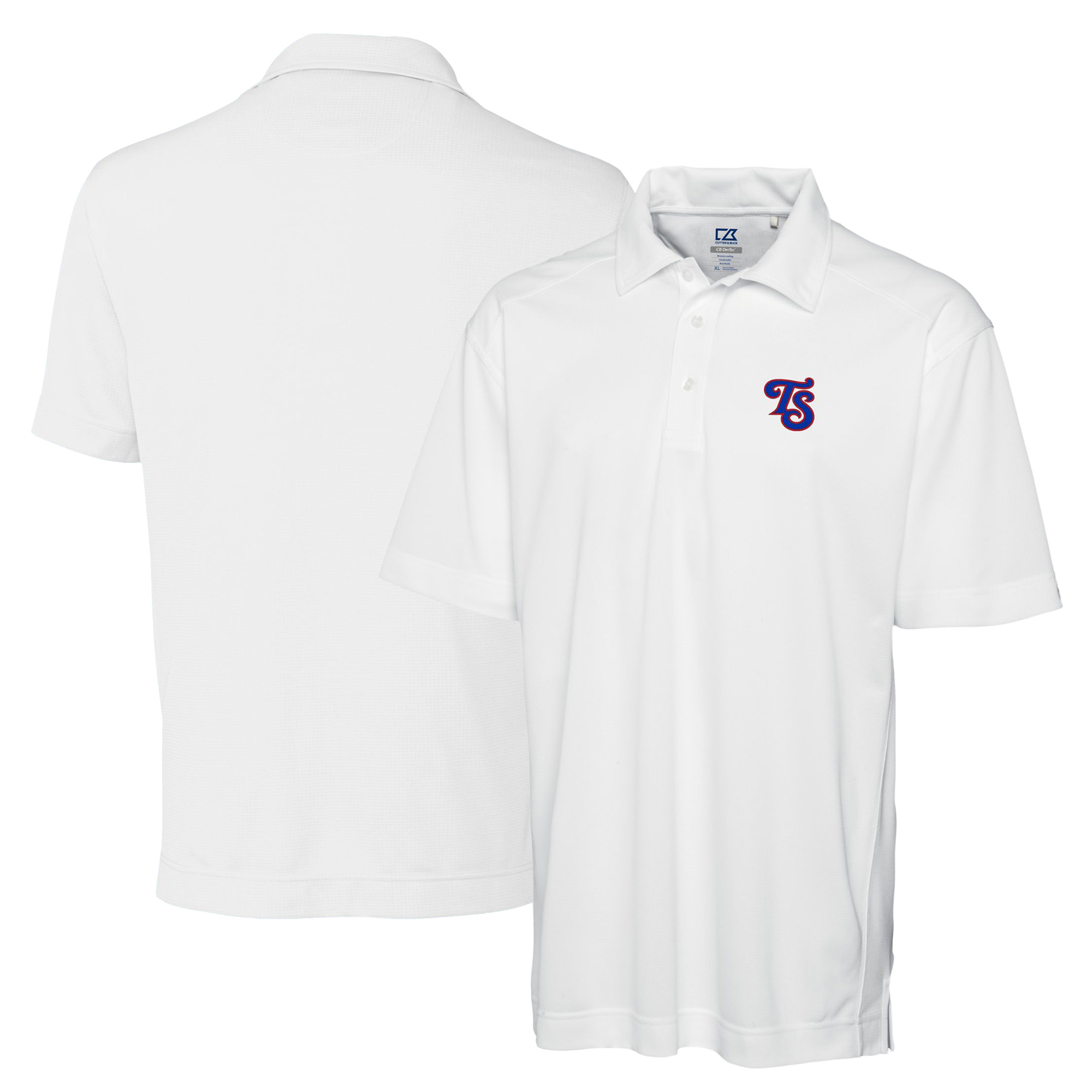 Men's Cutter & Buck White Tennessee Smokies DryTec Genre Textured Solid Polo - Image 2