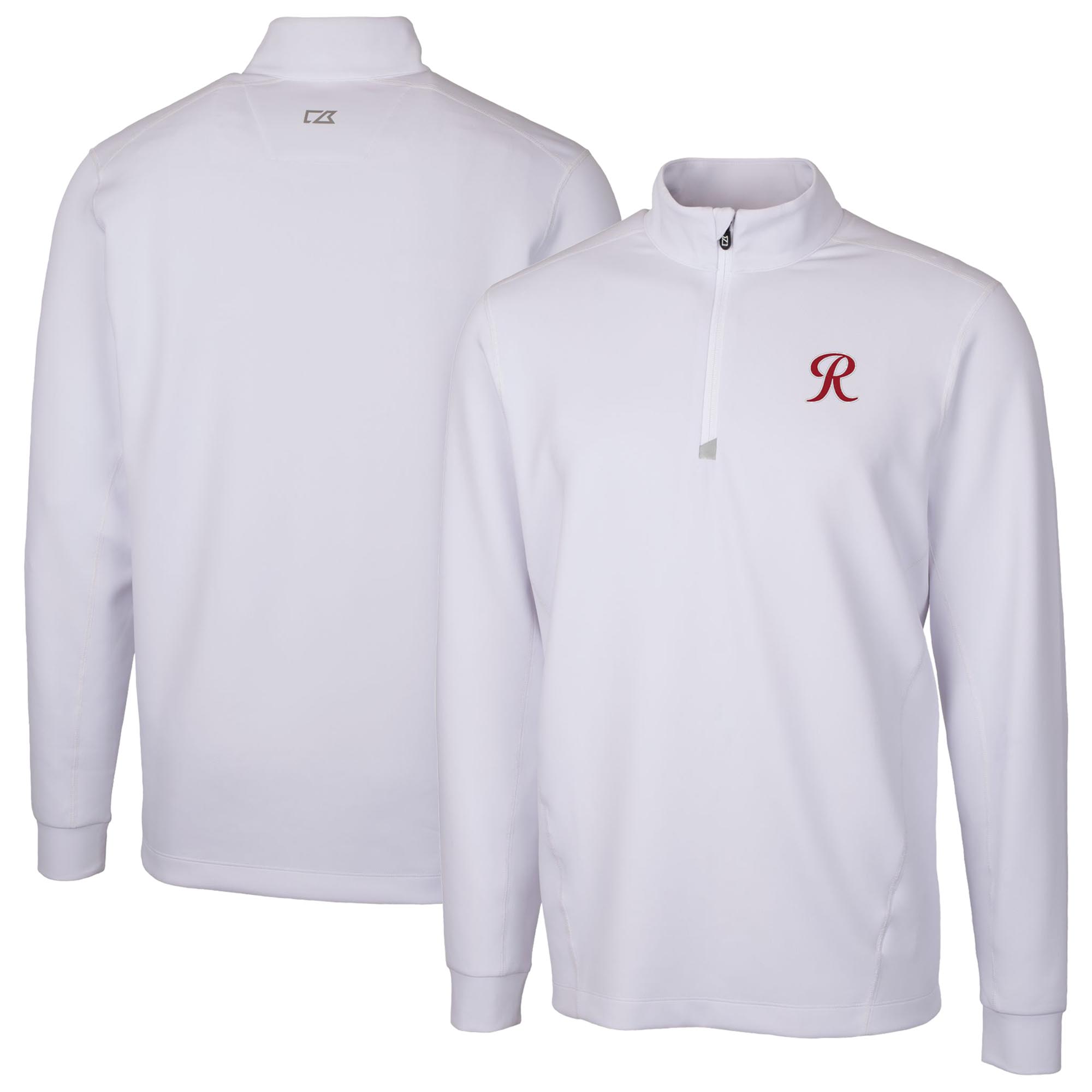 Men's Cutter & Buck White Tacoma Rainiers Traverse Stretch Quarter-Zip Pullover Top