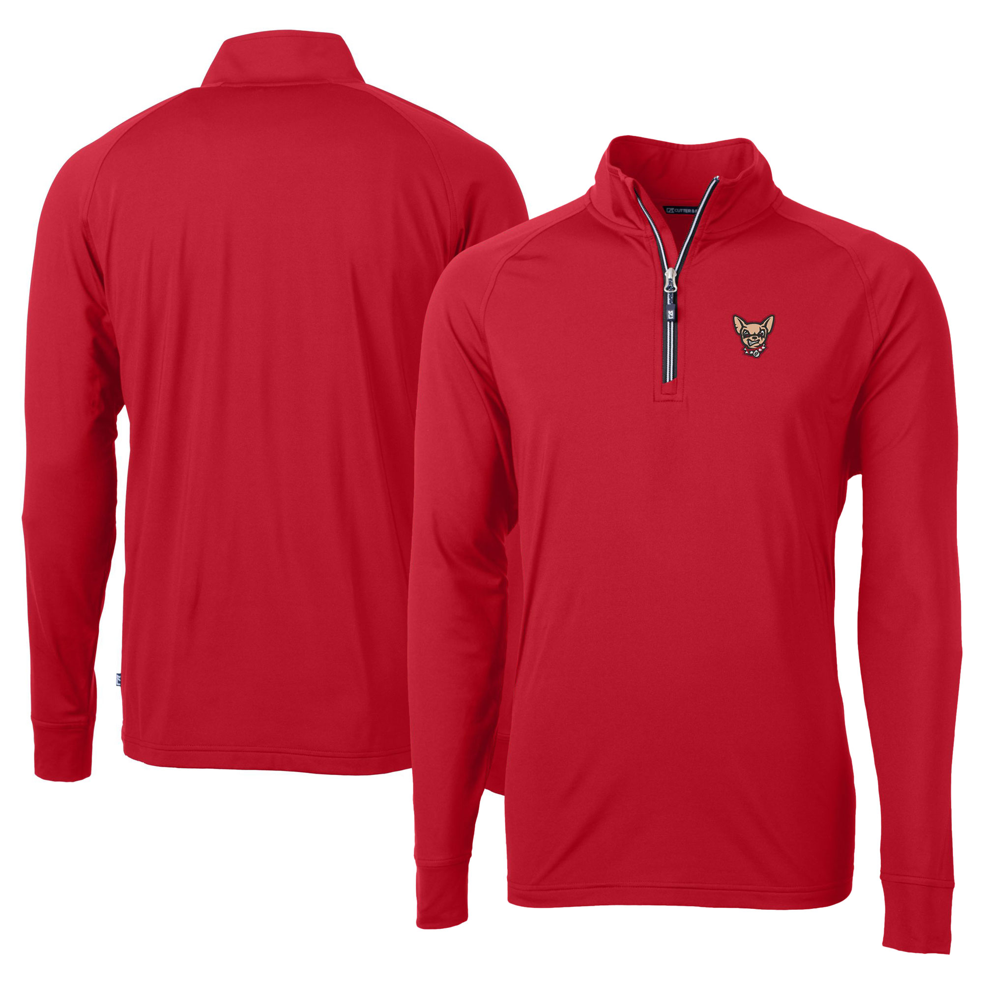 Men's Cutter & Buck Red El Paso Chihuahuas Adapt Eco Knit Stretch Recycled Big & Tall Quarter-Zip Pullover Top
