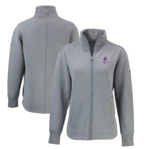 Women's Cutter & Buck  Gray New England Patriots Throwback Logo Roam Eco Recycled Full-Zip Jacket