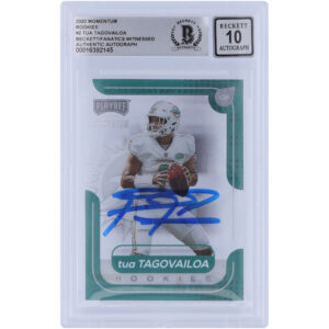 Tua Tagovailoa Miami Dolphins Autographed 2020 Panini Chronicles Momentum #M-2 Beckett Fanatics Witnessed Authenticated 10 Rookie Card