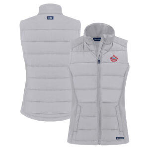 Women's Cutter & Buck  Gray Miami Marlins City Connect Evoke Hybrid Eco Softshell Recycled Full-Zip Vest