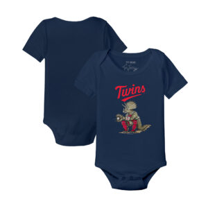 Infant Tiny Turnip Navy Minnesota Twins Triceratops Bodysuit