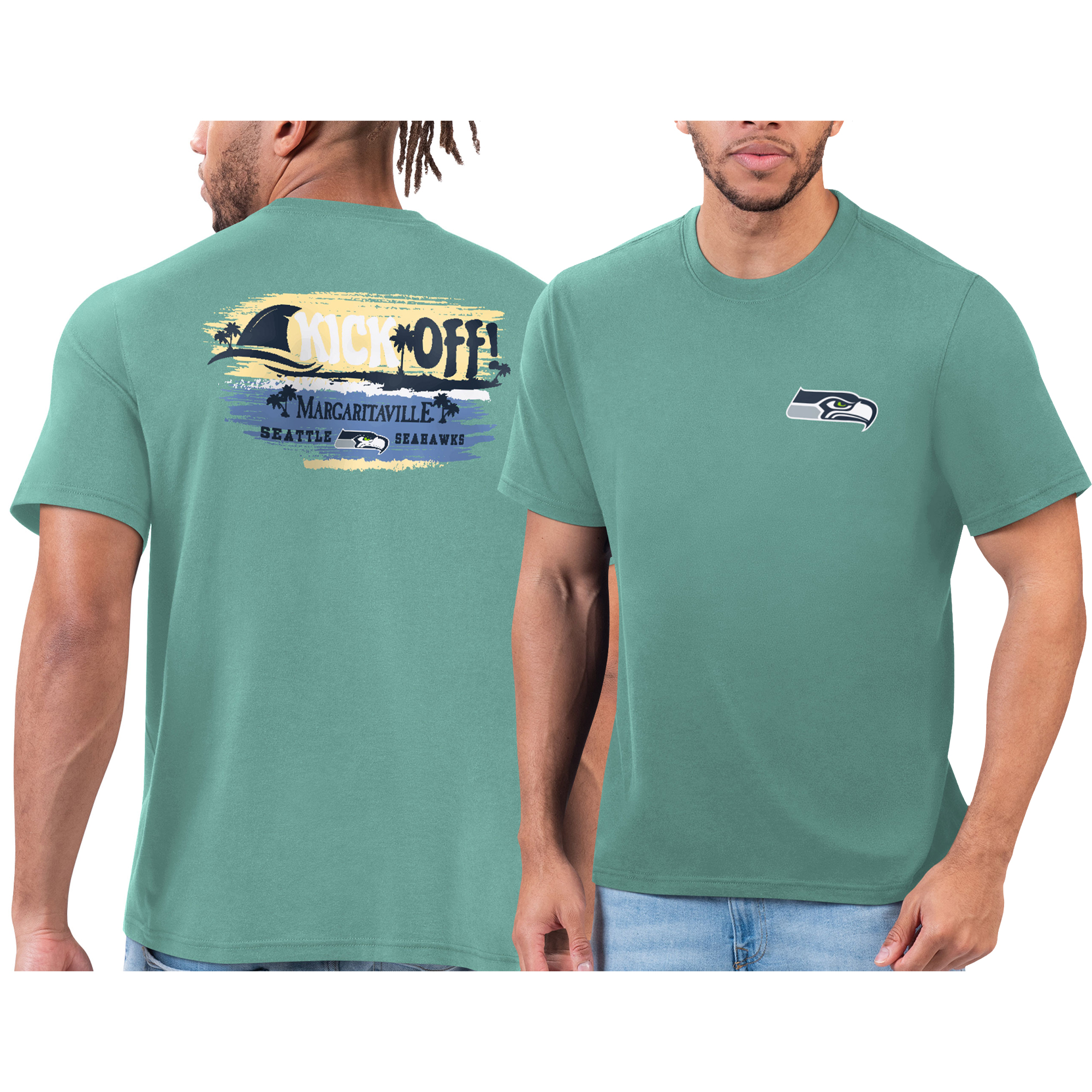 Men's Margaritaville Mint Seattle Seahawks T-Shirt - Image 2