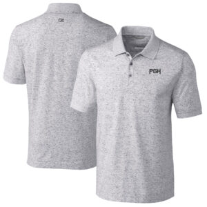 Men's Cutter & Buck Gray Pittsburgh Pirates City Connect Advantage Space Dye Tri-Blend Polo