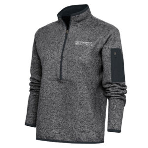 Women's Antigua Heather Charcoal UChicago Maroons Fortune Half-Zip Pullover Top