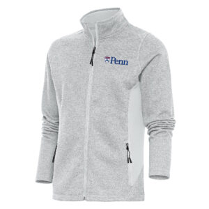 Women's Antigua Gray Pennsylvania Quakers Course Full-Zip Jacket