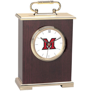 Gold Miami University RedHawks Carriage Clock