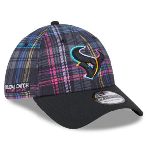 Men's New Era Black Houston Texans 2024 NFL Crucial Catch Plaid 39THIRTY Flex Hat
