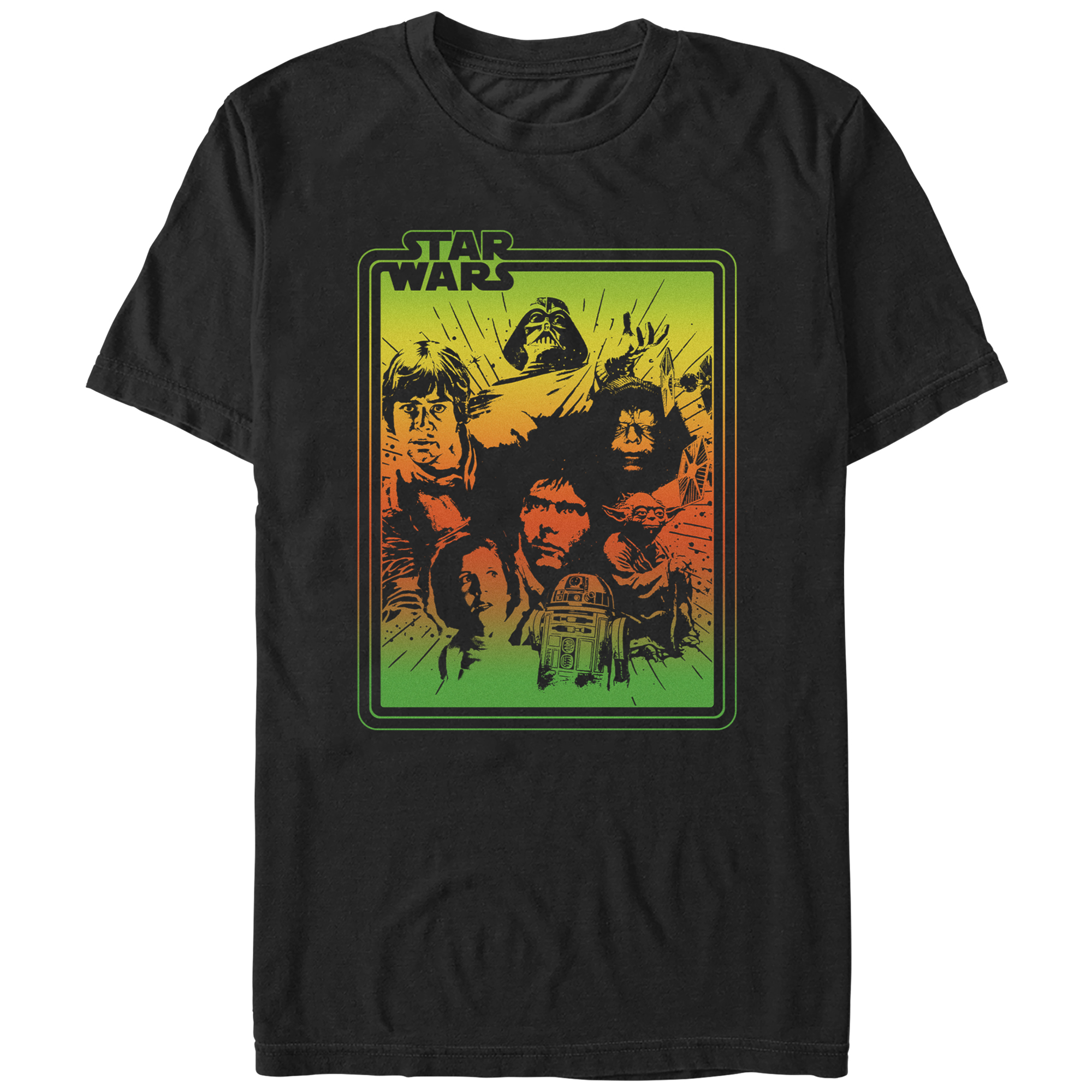 Men's Mad Engine Black Star Wars Ombre Group Graphic T-Shirt