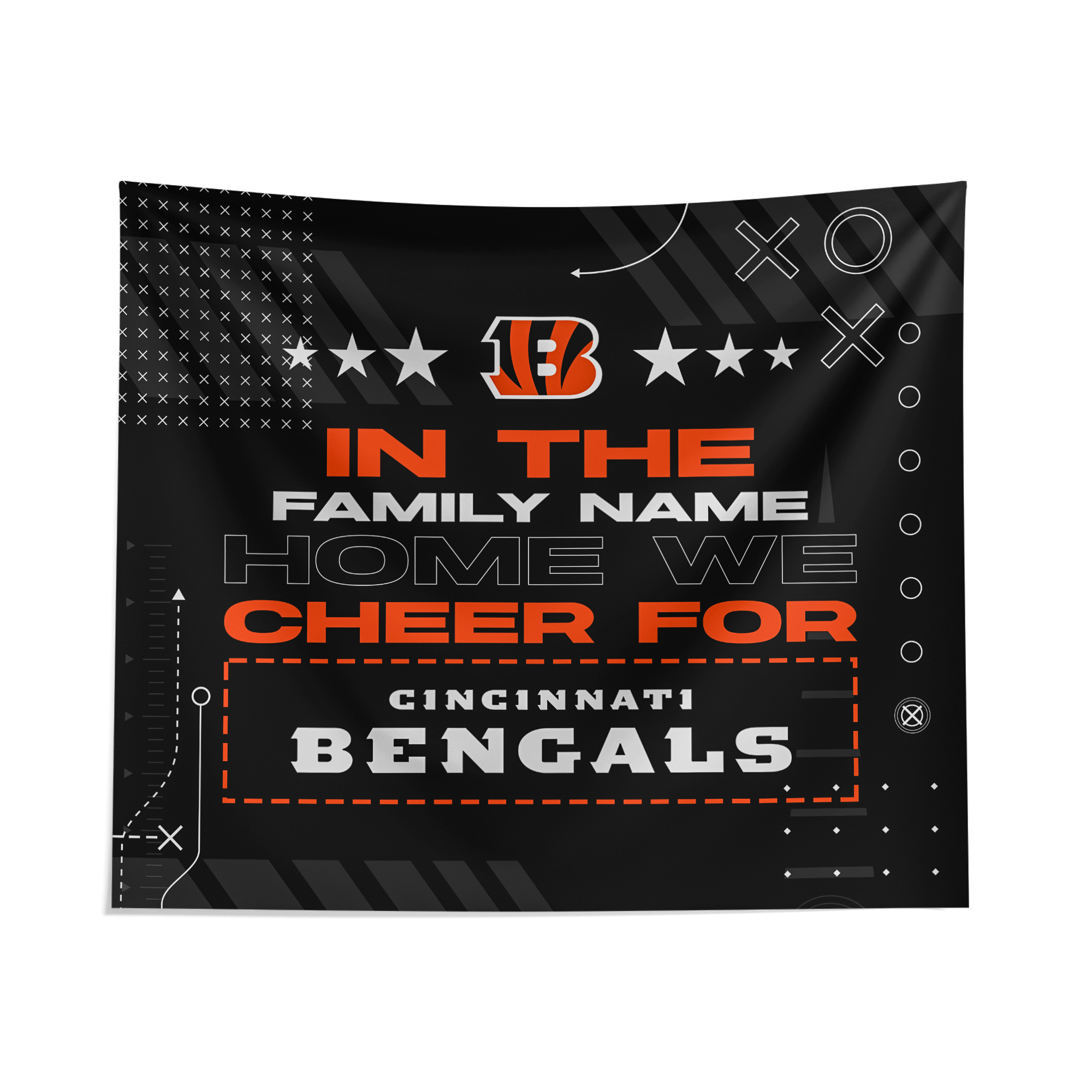 Pegasus Cincinnati Bengals 51" x 60" We Cheer For Personalized Wall Tapestry - Image 2