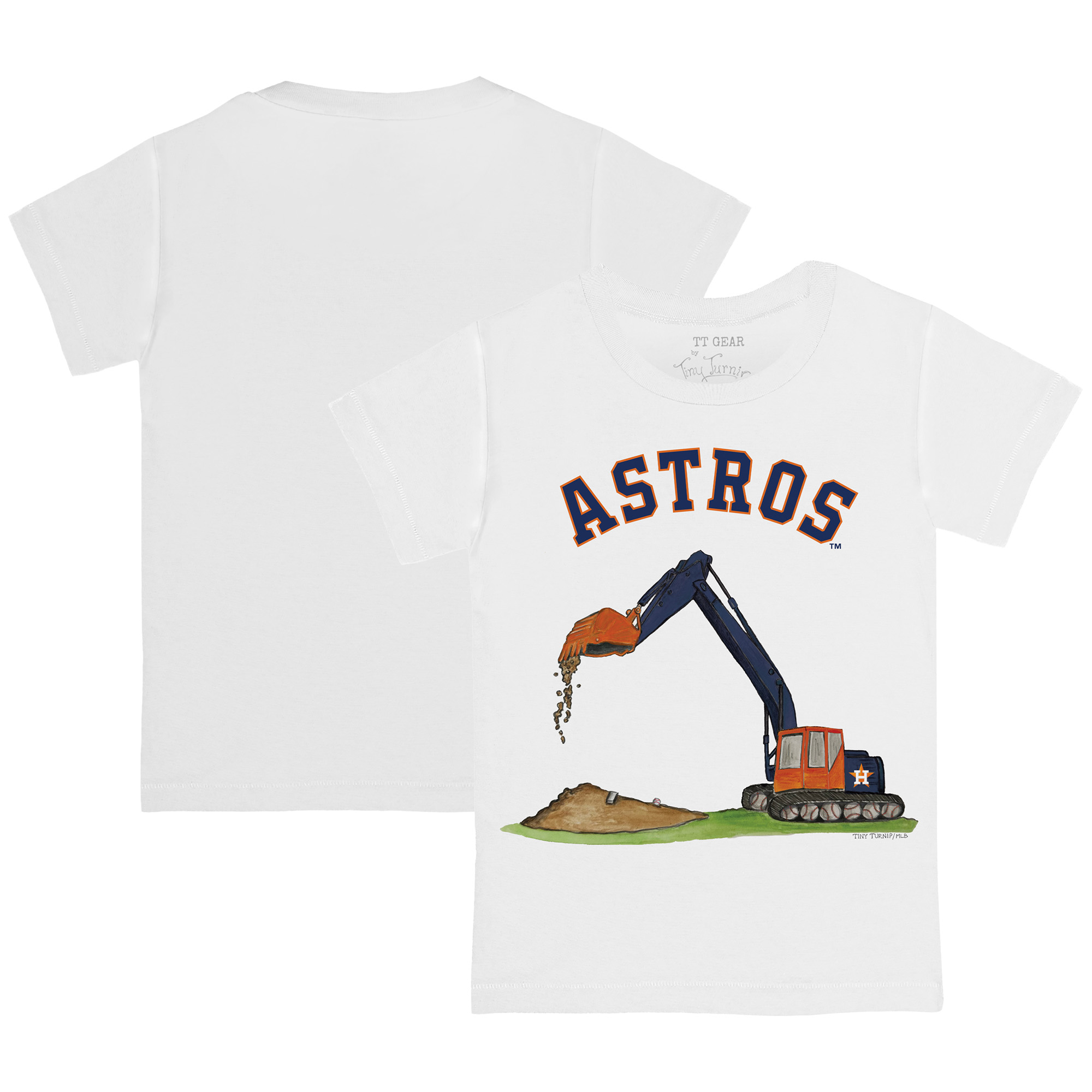 Youth Tiny Turnip White Houston Astros Excavator T-Shirt - Image 5
