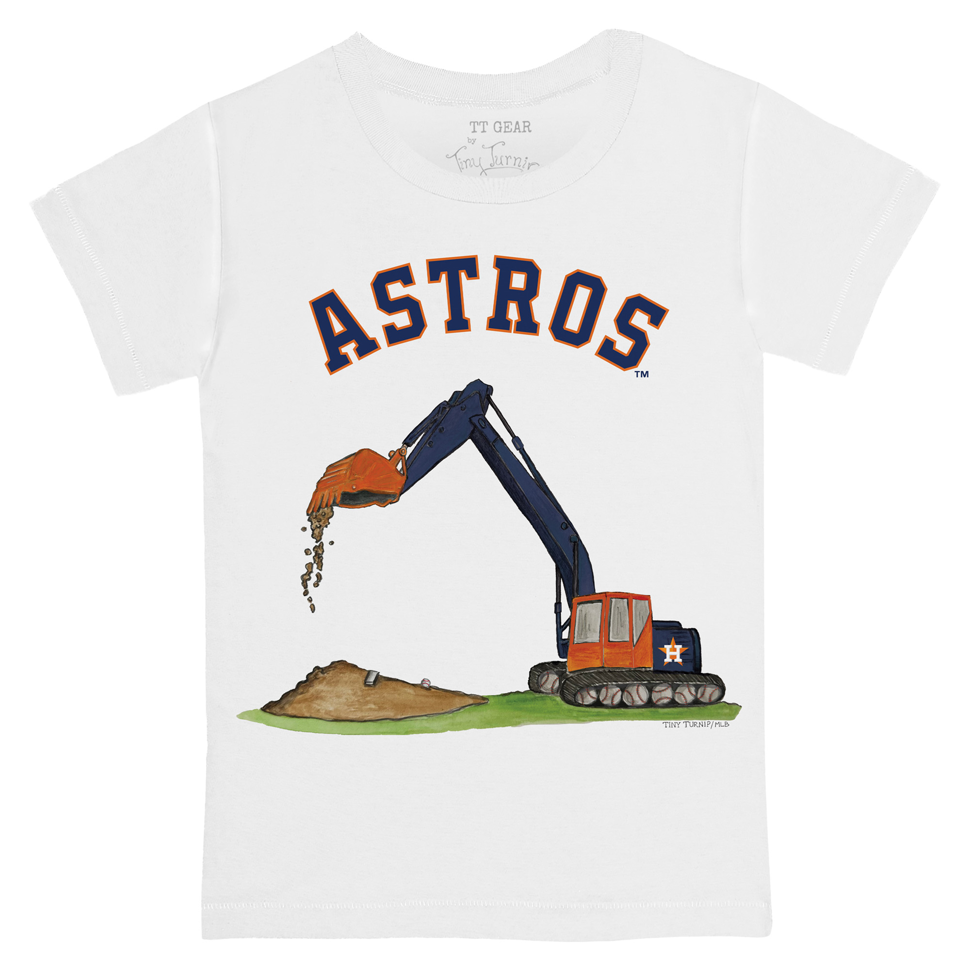 Youth Tiny Turnip White Houston Astros Excavator T-Shirt - Image 3