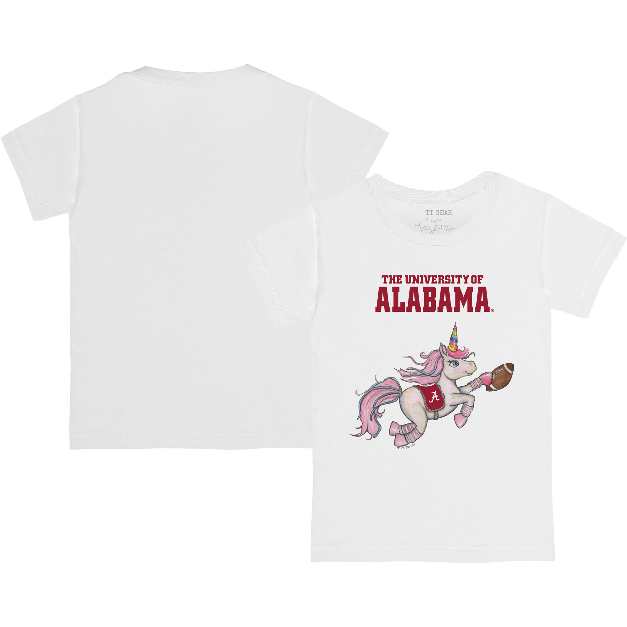 Youth Tiny Turnip White Alabama Crimson Tide Unicorn T-Shirt - Image 5