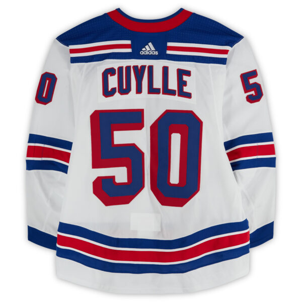 Will Cuylle New York Rangers Game-Used #50 White adidas Jersey Worn During the First Round of the 2024 Stanley Cup Playoffs vs. Washington Capitals - Image 9