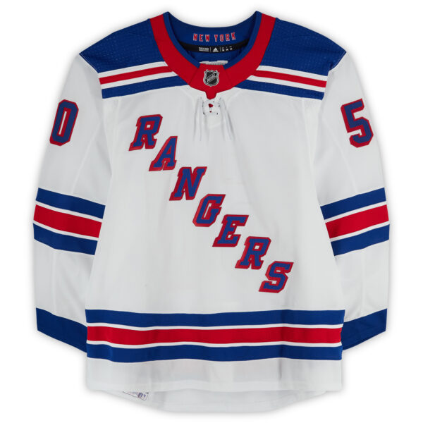 Will Cuylle New York Rangers Game-Used #50 White adidas Jersey Worn During the First Round of the 2024 Stanley Cup Playoffs vs. Washington Capitals - Image 10