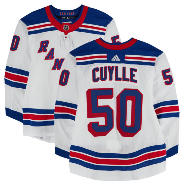 Will Cuylle New York Rangers Game-Used #50 White adidas Jersey Worn During the First Round of the 2024 Stanley Cup Playoffs vs. Washington Capitals