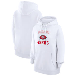 Women's G-III 4Her by Carl Banks White San Francisco 49ers Team Logo Graphic Fleece Tri-Blend Pullover Hoodie