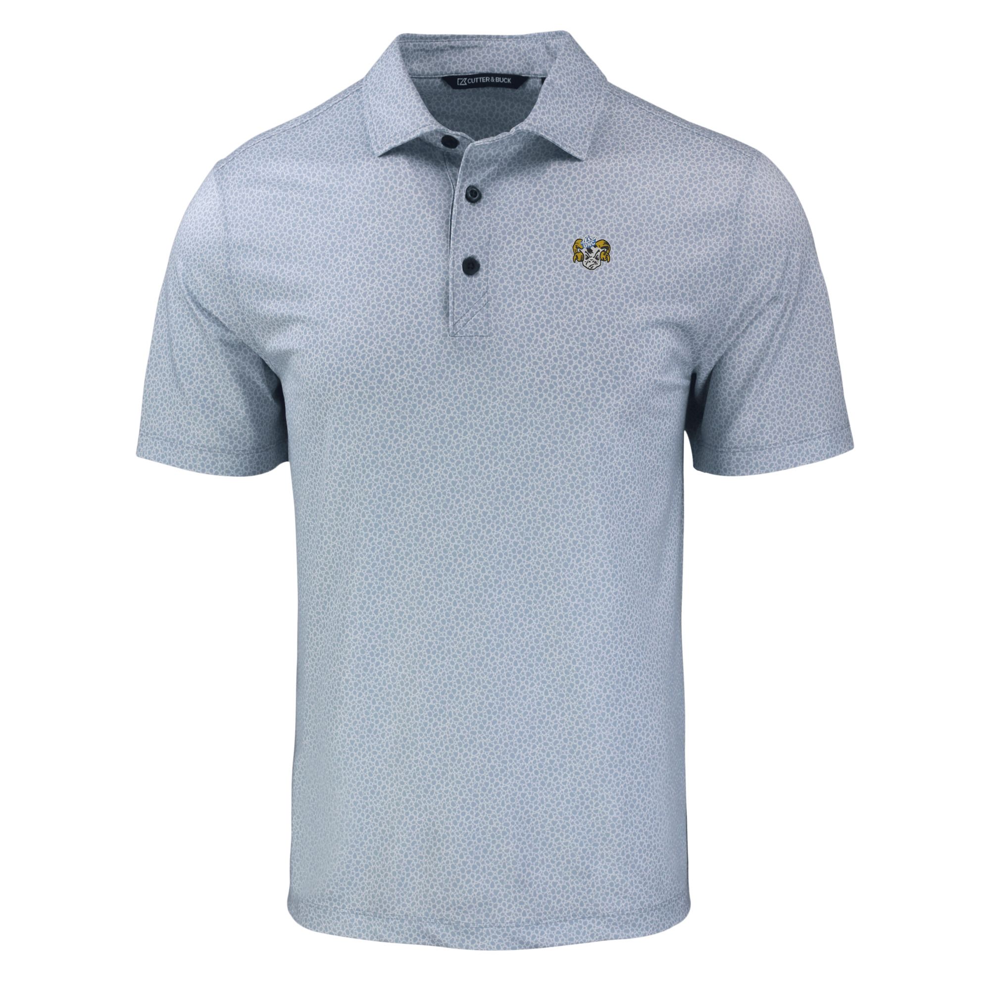 Men's Cutter & Buck Gray North Carolina Tar Heels Pike Eco Pebble Print Stretch Recycled Polo - Image 3