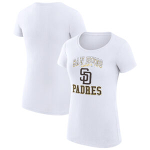 Women's G-III 4Her by Carl Banks White San Diego Padres Team Logo Graphic Fitted T-Shirt