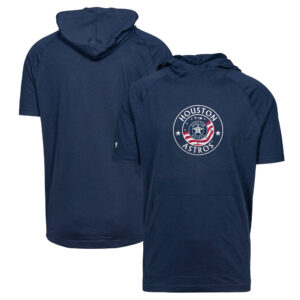 Men's Levelwear Navy Houston Astros Phase Platoon Raglan Short Sleeve Hoodie