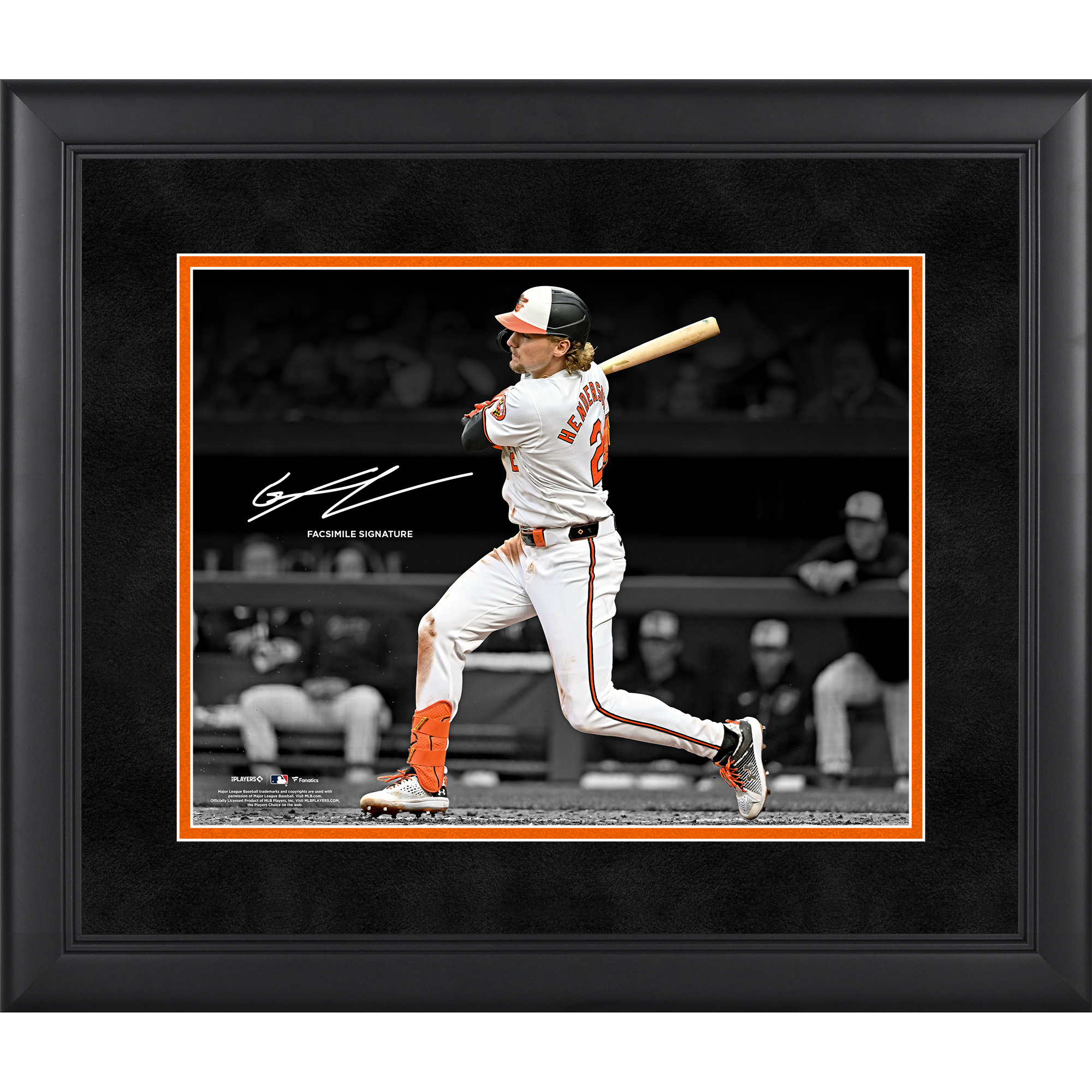Gunnar Henderson Baltimore Orioles Facsimile Signature Framed 11" x 14" Spotlight Photograph