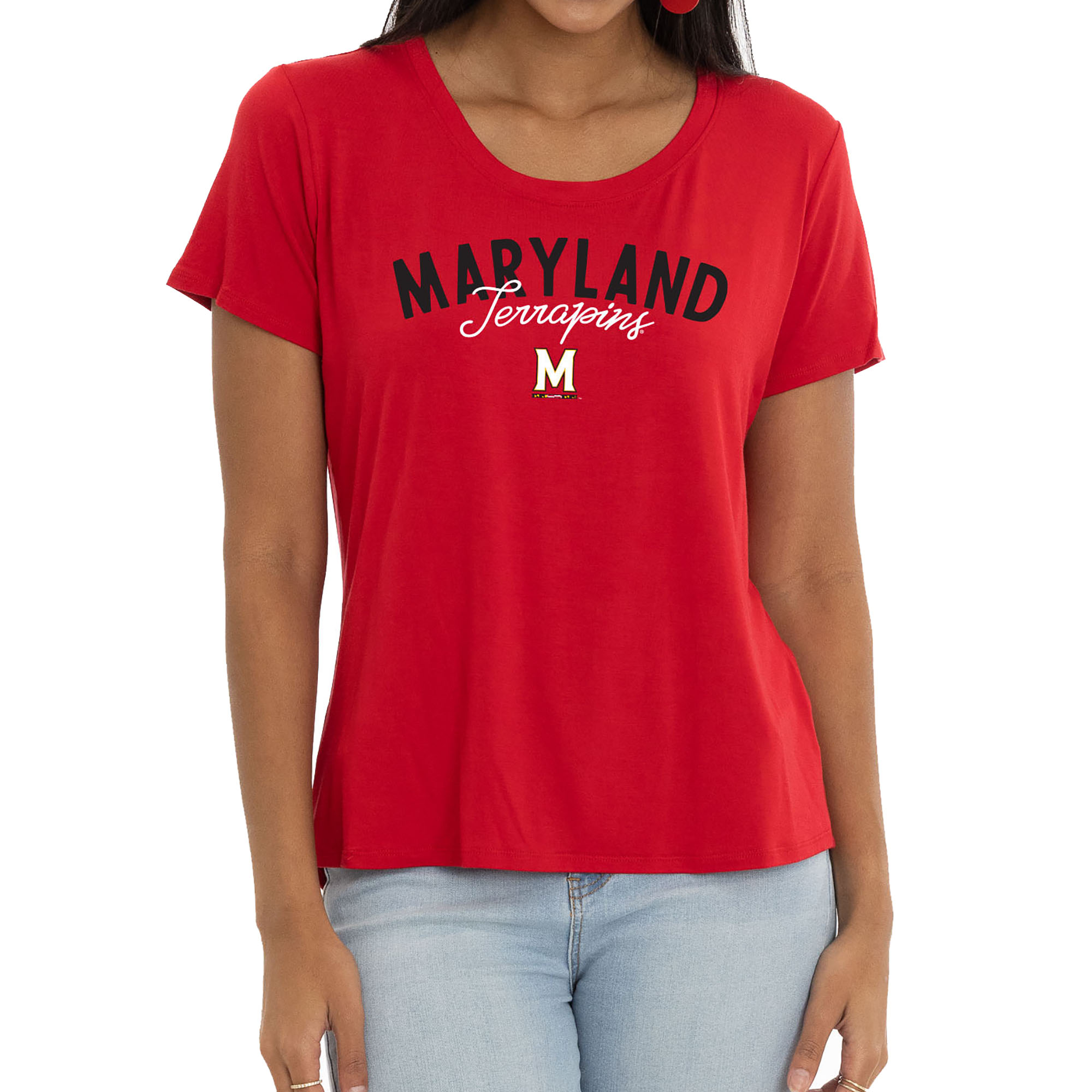 Women's Red Maryland Terrapins Scarlet Scoop Neck T-Shirt
