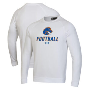 Men's Under Armour  White Boise State Broncos Football Rival Fleece Raglan Pullover Sweatshirt