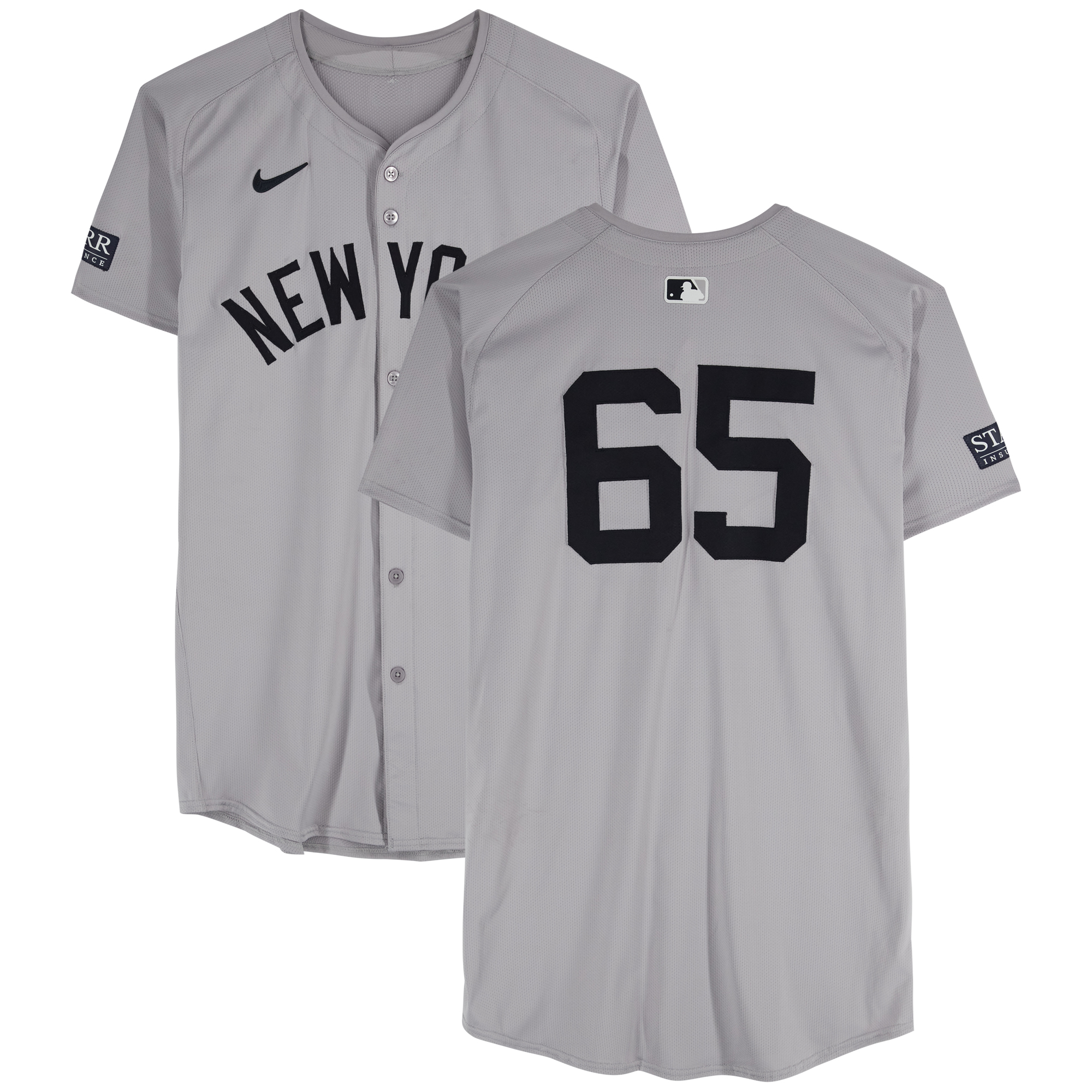 Nestor Cortes Jr. New York Yankees Game-Used #65 Gray Jersey vs. Tampa Bay Rays on May 11, 2024