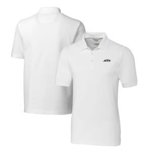 Men's Cutter & Buck White New York Jets Monochromatic Logo DryTec Advantage Tri-Blend Pique Polo