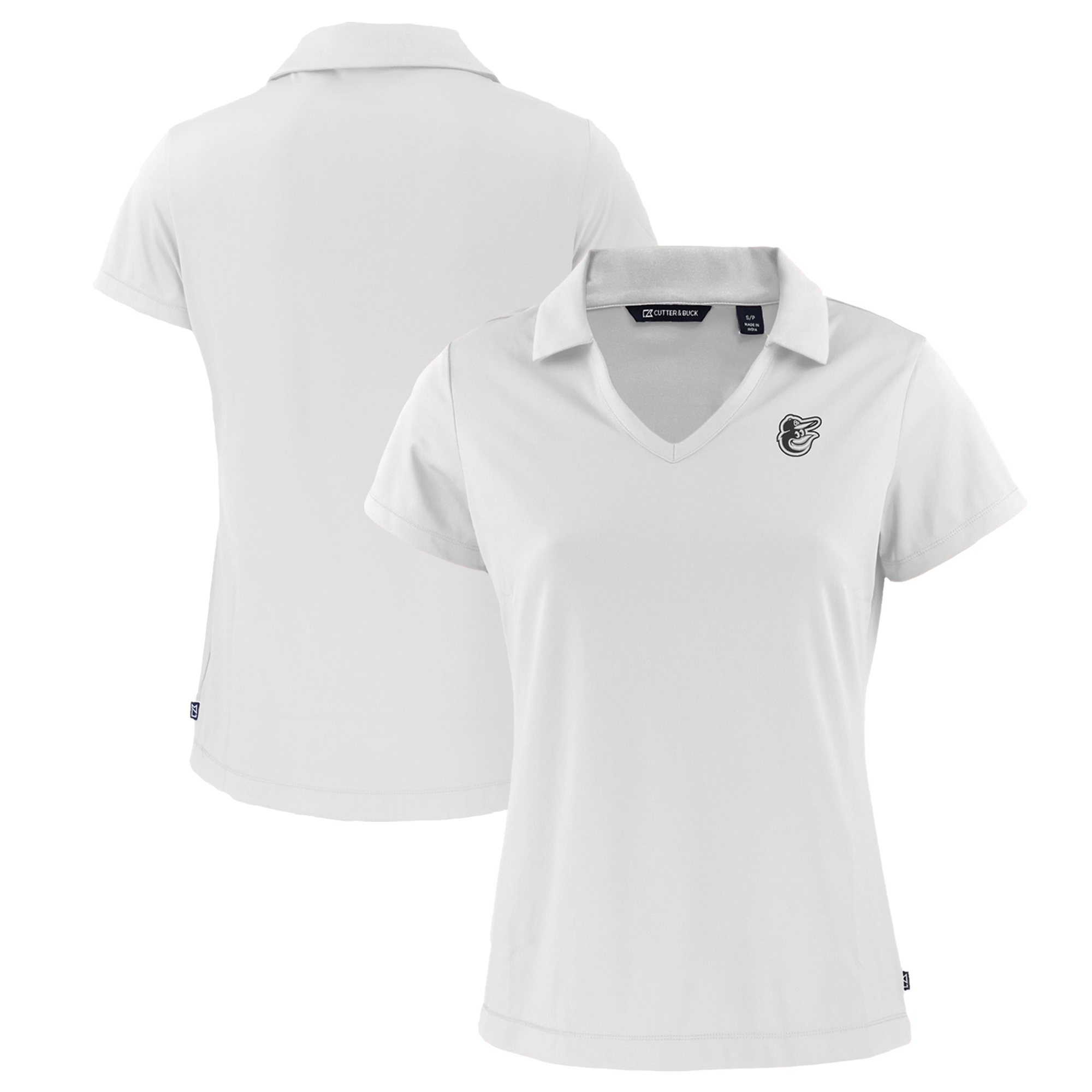 Women's Cutter & Buck White Baltimore Orioles Daybreak Eco Recycled V-Neck Polo - Image 2