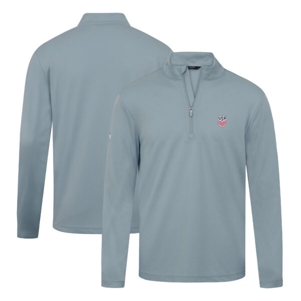 Men's Levelwear Gray USMNT Heron Quarter-Zip Pullover Top