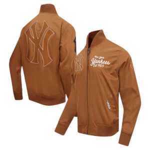 Men's Pro Standard Brown New York Yankees Paint The City Twill Full-Zip Jacket